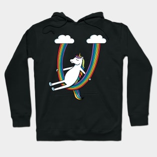 Unicorn and rainbow swing Hoodie